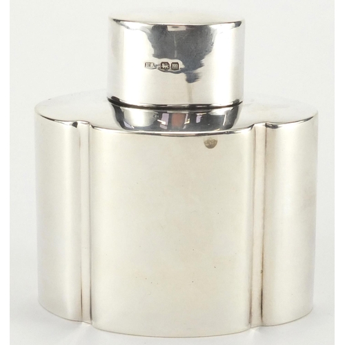 756 - Oval silver caddy, H A Sheffield 1929, 8.5cm high, approximate weight 145.2g