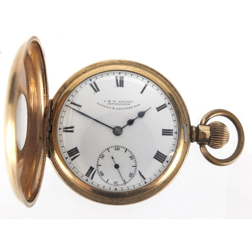 969 - Gentleman's gold plated half hunter pocket watch, numbered 346748 to the movement, the dial marked P... 