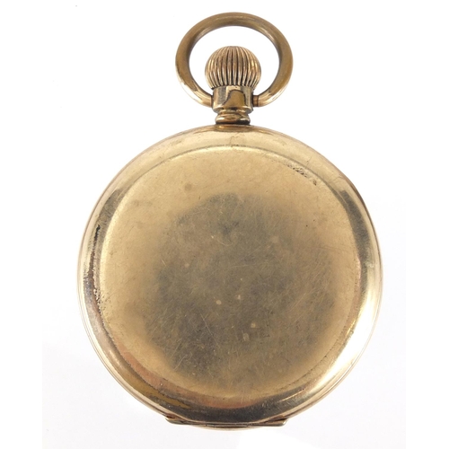 969 - Gentleman's gold plated half hunter pocket watch, numbered 346748 to the movement, the dial marked P... 