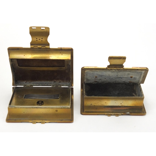 327 - British Military interest trench art including a large lighter with Royal Artillery Insignia and two... 