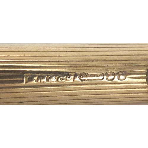 69 - 9ct gold cased S Mordan & Co propelling chatelaine pencil, 7.6cm in length when closed, approximate ... 