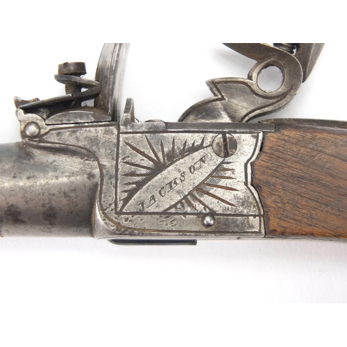 355 - Victorian pocket pistol, steel engraved Jackson of Maidstone, impressed marks to the underside of th... 