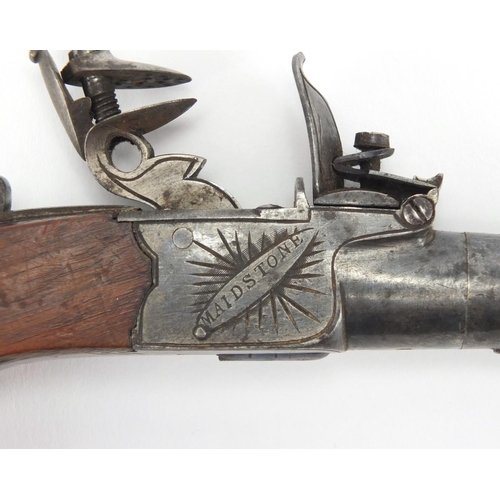 355 - Victorian pocket pistol, steel engraved Jackson of Maidstone, impressed marks to the underside of th... 