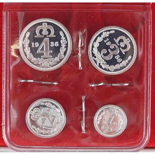 243 - George VIII 1936 silver four piece Maundy coin set