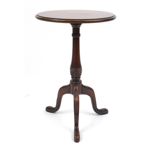 43 - Circular mahogany tripod occasional table, 65cm high x 42cm in diameter
