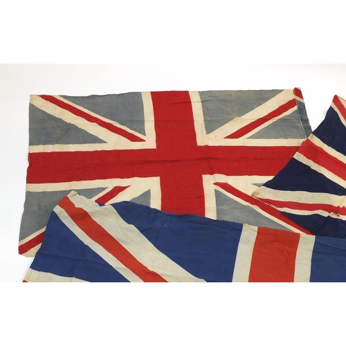 328 - Three vintage Naval interest flags, the largest 165cm x 93cm