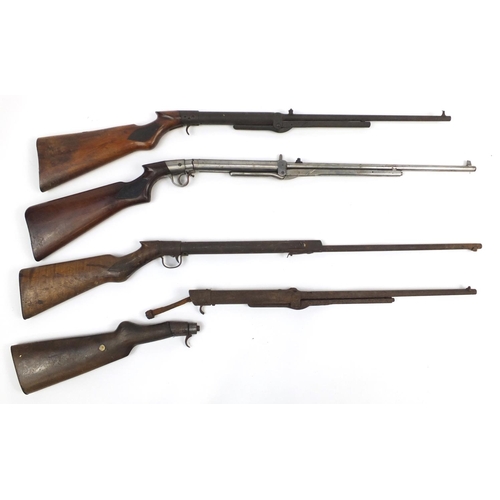 359 - Four vintage air rifles including Milbro, BSA and Lepco, various numbers, the largest 110cm in lengt... 