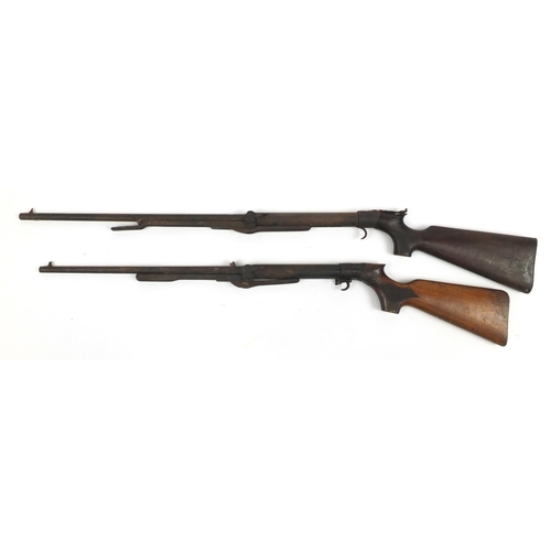 358 - Two vintage BSA air rifles including a model D, the largest 113cm in length