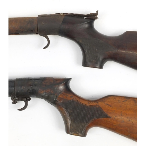 358 - Two vintage BSA air rifles including a model D, the largest 113cm in length