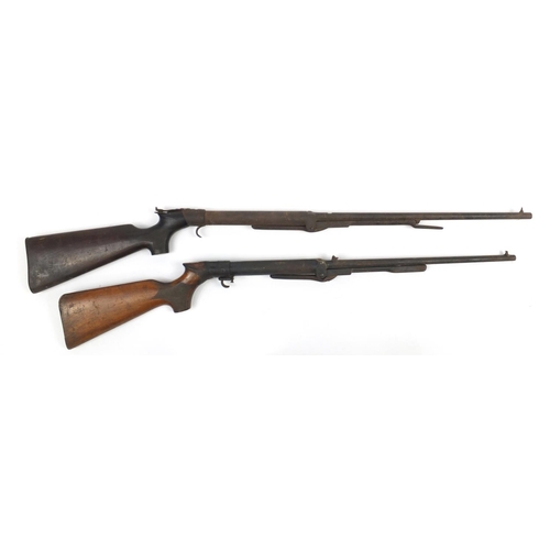 358 - Two vintage BSA air rifles including a model D, the largest 113cm in length