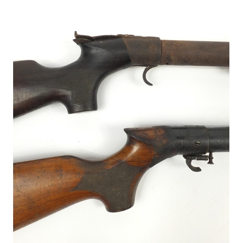 358 - Two vintage BSA air rifles including a model D, the largest 113cm in length