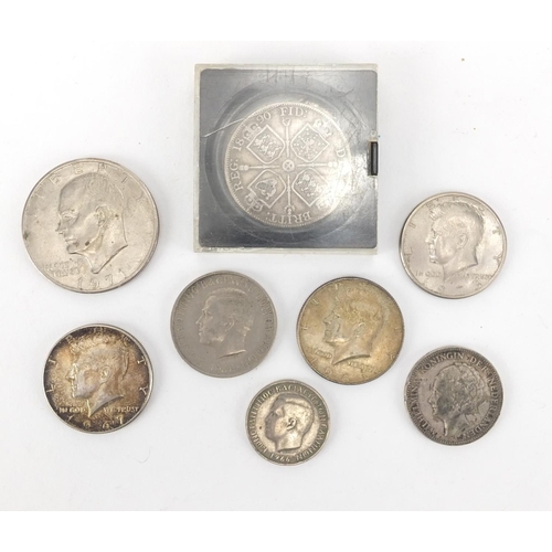 490 - Antique and later coins including an 1890 double florin