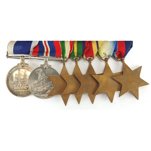 302 - British Military World War II medal group including Naval long service and good conduct medal awarde... 