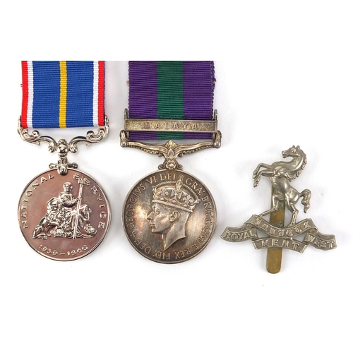 303 - British Militaria relating to PTE K CHAPMAN comprising George VI general service medal with Malaya b... 