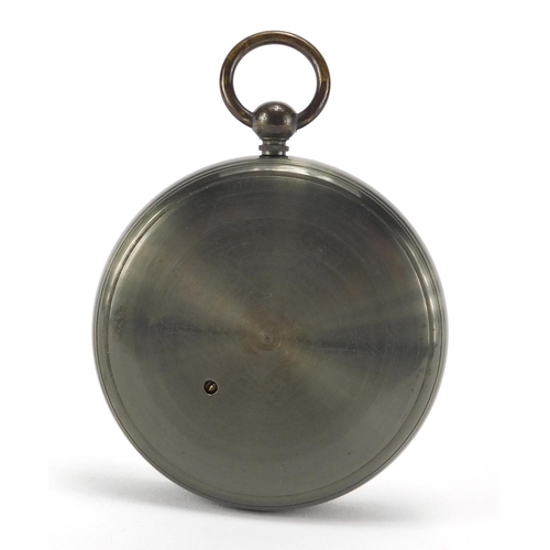 119 - 19th century compensated pocket barometer by J H Steward of The Strand London, with silvered dial an... 