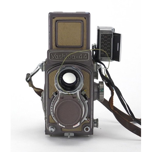 73 - Vintage grey Yashica-44 camera, 13cm high