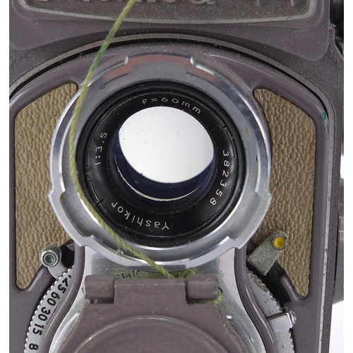 73 - Vintage grey Yashica-44 camera, 13cm high