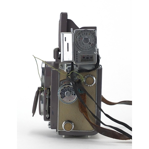 73 - Vintage grey Yashica-44 camera, 13cm high