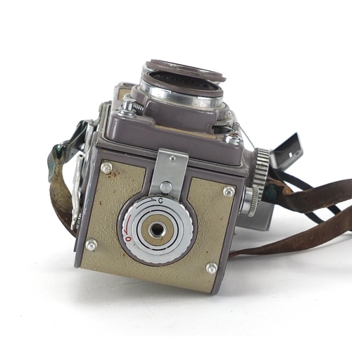 73 - Vintage grey Yashica-44 camera, 13cm high