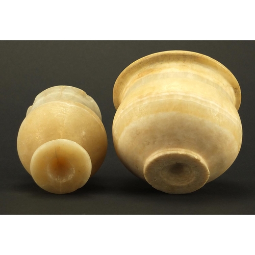 542 - Two Egyptian alabaster cups from the new Kingdom, circa 1675-1080BC, (See Sceptre of Egypt by Willia... 