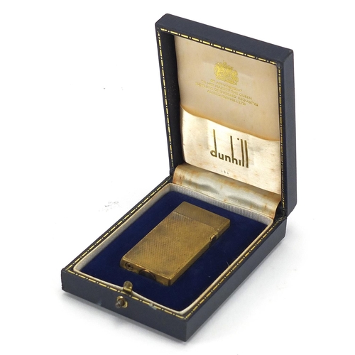 53 - Dunhill gold plated pocket lighter with fitted case, 6cm high