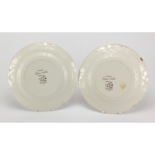 648 - Pair of Clarice Cliff bizarre plates designed by Billie Waters, first edition 1934, both hand painte... 