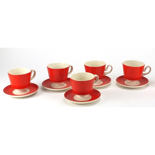 655 - Carlton Ware teaware including three piece cruet set on stand and coffee cups and saucers, the large... 