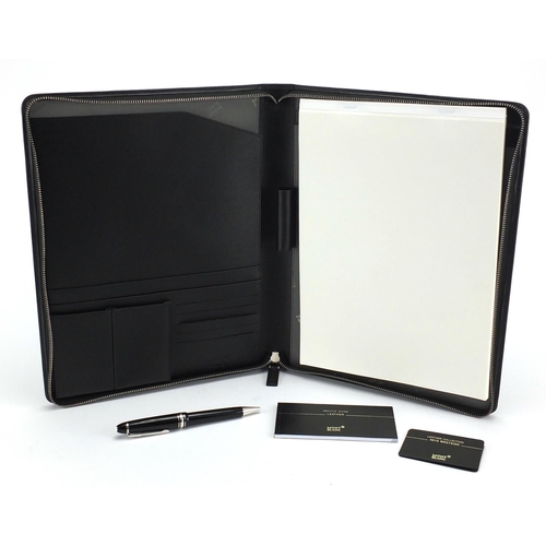 63 - As new Montblanc Meisterstuck leather collection wallet housing a Meisterstuck Pix ballpoint pen, to... 