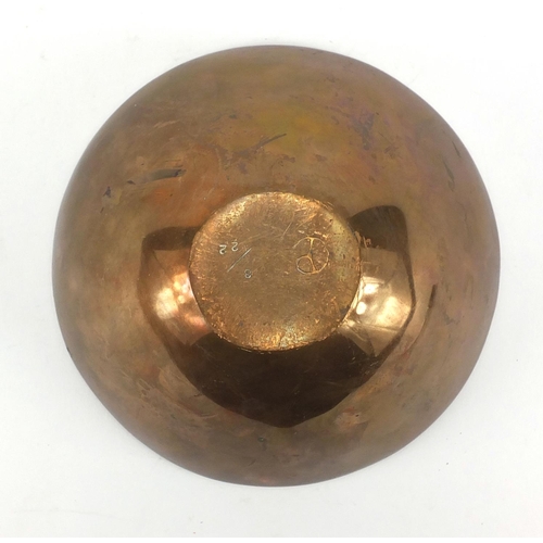 695 - Modernist bronze bowl limited edition 8/20, indistinct marks to the base, 18cm in diameter