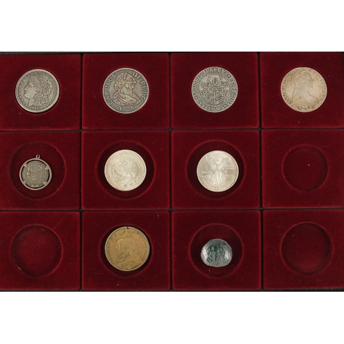 224 - Antique and later British and World coinage arranged in collectors drawers, including hammered silve... 