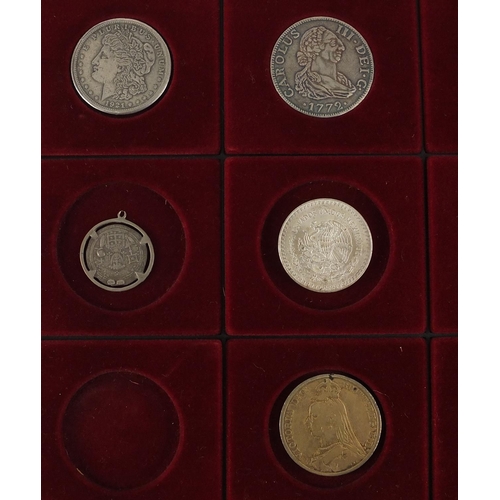 224 - Antique and later British and World coinage arranged in collectors drawers, including hammered silve... 