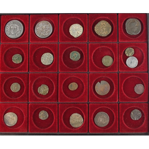 224 - Antique and later British and World coinage arranged in collectors drawers, including hammered silve... 