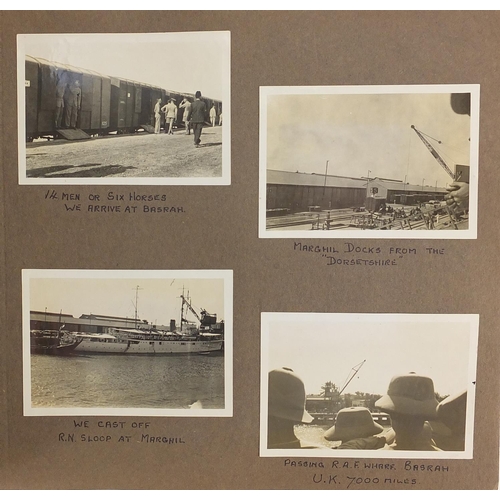 168 - Two 1930's Military interest photograph albums with annotations, one titled Hinaidi October 1934- No... 