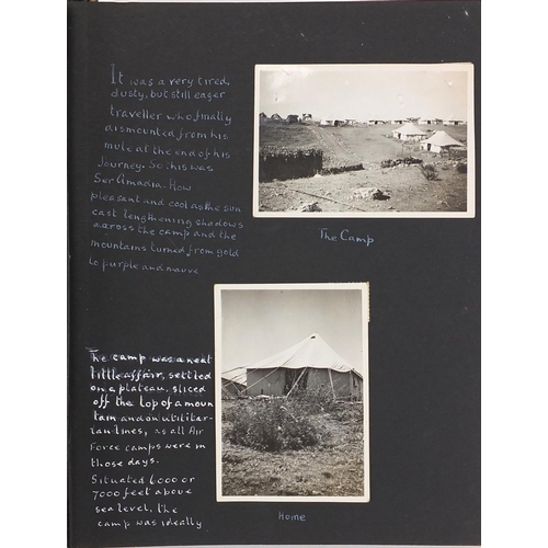 168 - Two 1930's Military interest photograph albums with annotations, one titled Hinaidi October 1934- No... 
