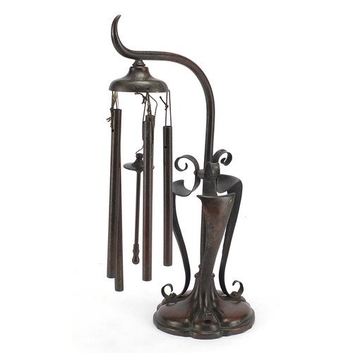 701 - Arts & Crafts copper wind chimes, 35cm high