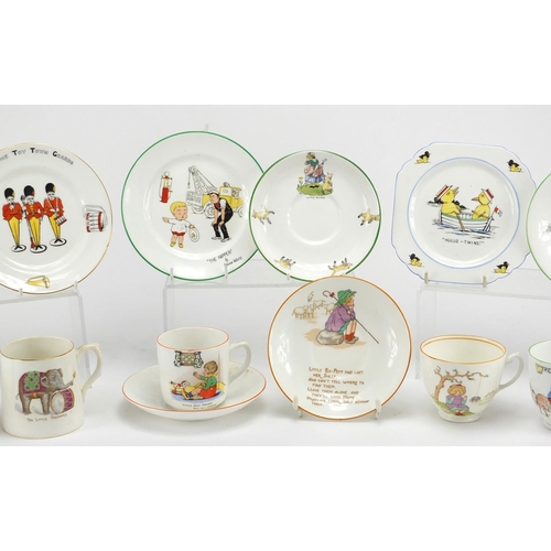 667 - Collection of nursery china including Cauldon, Royal Doulton, Crown Staffordshire, Midwinter and Sut... 