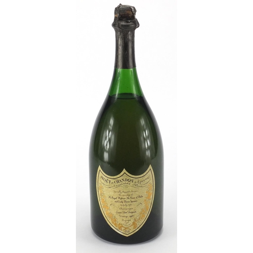 76 - Magnum bottle of Moet & Chandon 1981 Dom Perignon Champagne, specially shipped to honour the marriag... 