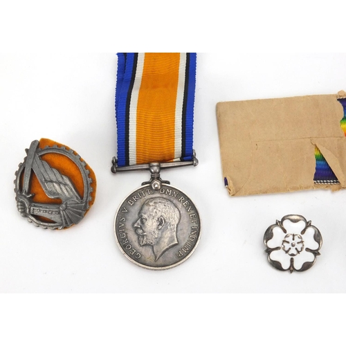 295 - British Military 1914-18 war medal and related brooches and matchbox holder, the medal awarded to CH... 