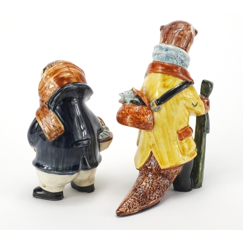 2261 - Two Rye pottery Wind in the Willows animals, Otter and Hedgehog, the largest 21cm high