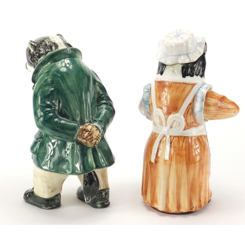 2260 - Two Rye pottery Wind in the Willows animals, Mr and Mrs Badger, the largest 19.5cm high