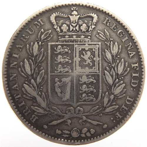 241 - Victoria young head silver 1847 crown, approximate weight 28.0g