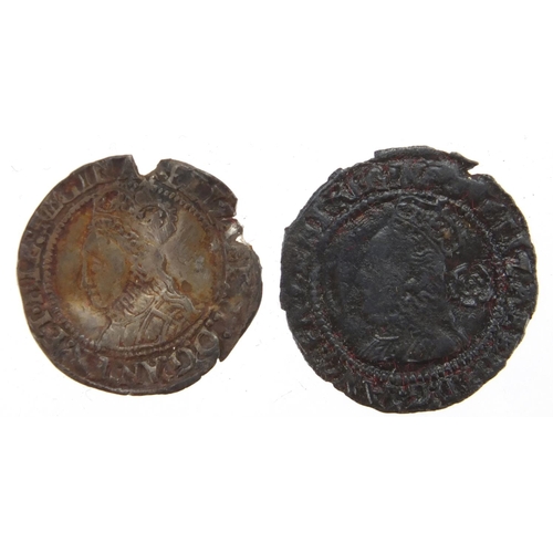 211 - Four Elizabethan hammered silver pennies, including dates 1566, 1572 and 1575, approximate weight 4.... 