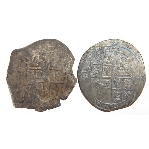 222 - Eleven hammered silver coins mostly British, various denominations, the largest 2.5cm in diameter, a... 