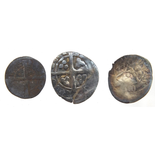 222 - Eleven hammered silver coins mostly British, various denominations, the largest 2.5cm in diameter, a... 