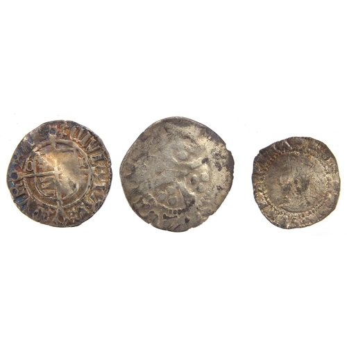 222 - Eleven hammered silver coins mostly British, various denominations, the largest 2.5cm in diameter, a... 