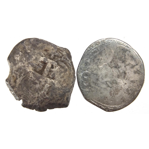 222 - Eleven hammered silver coins mostly British, various denominations, the largest 2.5cm in diameter, a... 