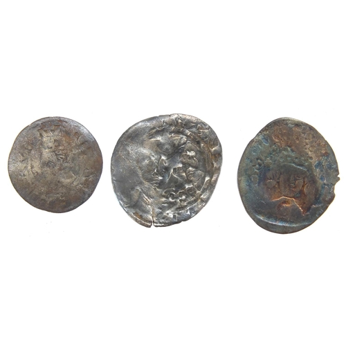 222 - Eleven hammered silver coins mostly British, various denominations, the largest 2.5cm in diameter, a... 