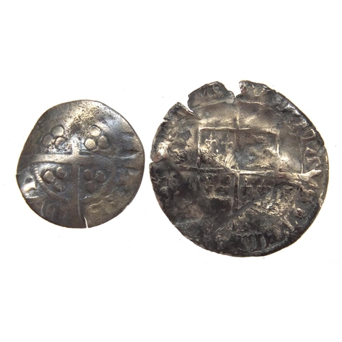 217 - Eleven hammered silver coins including six pence, three pence and pennies, approximate weight 13.4g