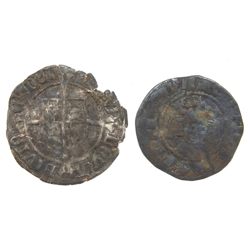 217 - Eleven hammered silver coins including six pence, three pence and pennies, approximate weight 13.4g