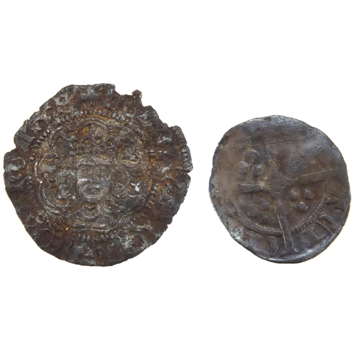 217 - Eleven hammered silver coins including six pence, three pence and pennies, approximate weight 13.4g